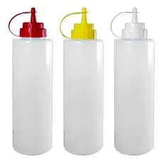 Kit 3 Bisnagas Sortidas Grandes 1 Litro Molhos Ketchup Maionese Mostarda Colorida