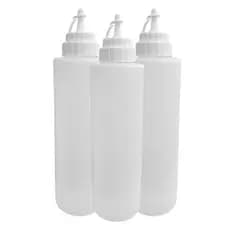 Kit 3 Bisnagas 1 Litro Grandes Para Molhos Vinagre Azeite Cremes Donuts Coberturas