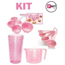 Kit Conjunto de Medidores Colher Xícara Copo 500 ML Jarra 1 L Medidor Culinário Receita Confeitaria