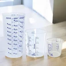 Kit 3 Copos Medidor Bico Dosador Medida 570ml / 400ml  / 100ml Azul