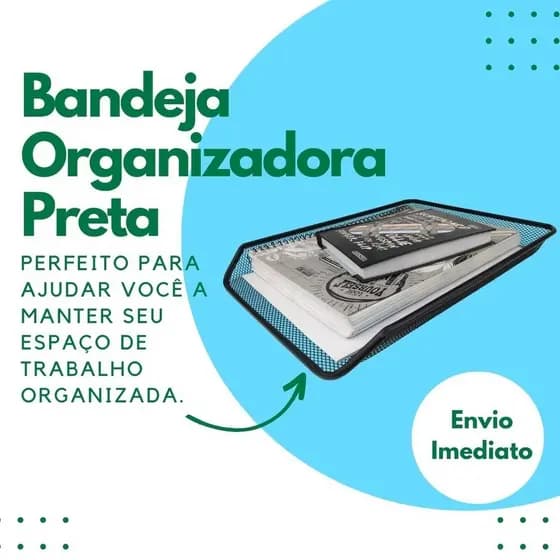 Prateleira de mesa organizadora para documentos, papéis, multiuso, loja, escritório, cor preto