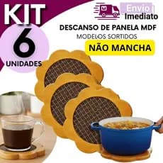 Apoio Térmico para Panelas Mesa Posta Cozinha Gourmet Resistente Cozinha Proteção Mesa Kit 2 3 4 6 Unidades