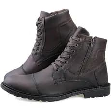 Bota Coturno Masculino Casual Com Cadarço e Zíper Ajustável Dhshoes Conforto