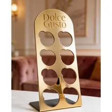 Porta Cápsulas Premium Dolce Gusto Acrílico Espelhado comporta 8 cápsulas