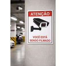 Placas Sinalização Ambiente monitorado Plaquinhas Você esta sendo filmado com Dupla Face