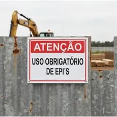 Aviso de Segurança Uso Obrigatório de Equipamentos de Proteção | Sinalização Segurança | Ambiente Industrial