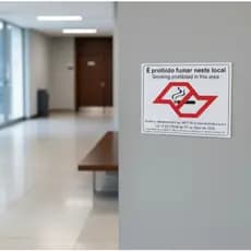Placa Não Fume Aqui | Aviso de Proibição para Empresas, Comércios e Condomínios