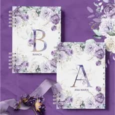 Caderno letra, caderno lilás, caderno, lilás
