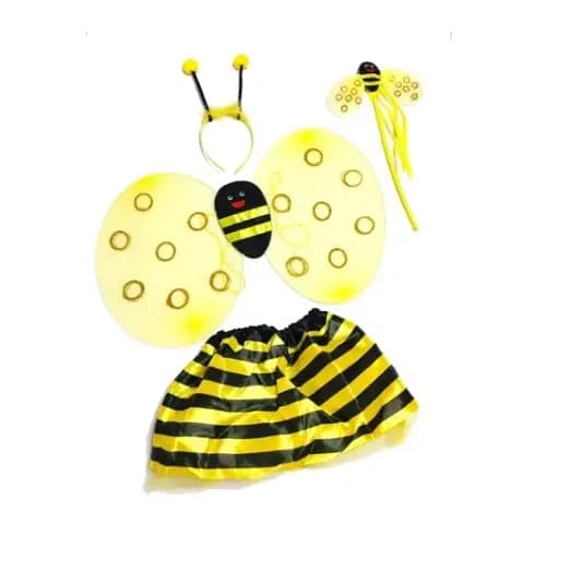 Fantasia Abelha Infantil Carnaval Festa Abelinha Kit C/4 Pç