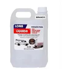 Lona Liquida Cor Branca Galão 5 L Veda Vazamento Teto Motor Home Baú De Caminhão Ônibus Calhas Lajes
