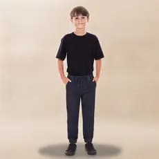 Calça Jogger Jeans Infantil Masculina Tam 6 ao 16 Preto Bege Jeans Médio Escuro