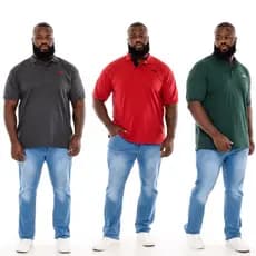 Kit 3 Camisa Polo  Masculina Especial Plus Size G1 G2 G3 G4 G5 Oferta PIQUET 30.1