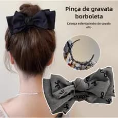 kit 2 un cor variado Presilha de Laço Borboleta - Estilo Elegante para Coques e Rabos de Cavalo