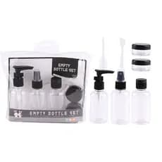 Kit   Conjunto de Viagem de 7 Peças Incluindo Frascos Dispensadores, Frascos de Spray de Névoa, Frascos de Loção com Bico de Pato e Pulverizadores de Névoa Fina Vazios
