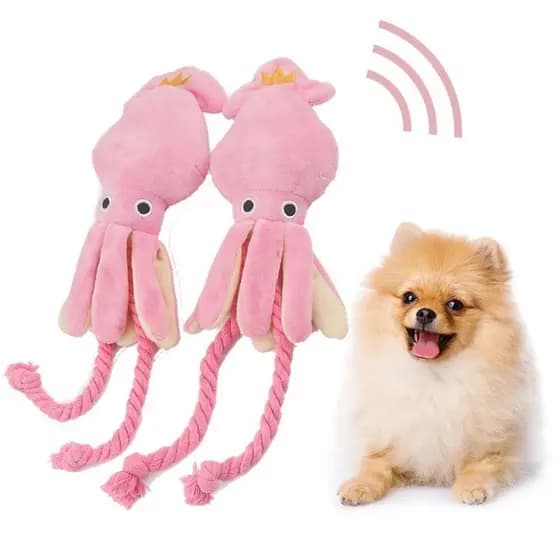 Brinquedos De Pelúcia Fofinhos Rosa Polvo Mastigar Cachorro Mordedor alice bijou