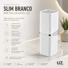 Porta Escova Slim Branco Metalizado Uz