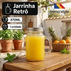 Jarrinha Retrô 470ml Caneca Vidro Vítreo Mimo Style