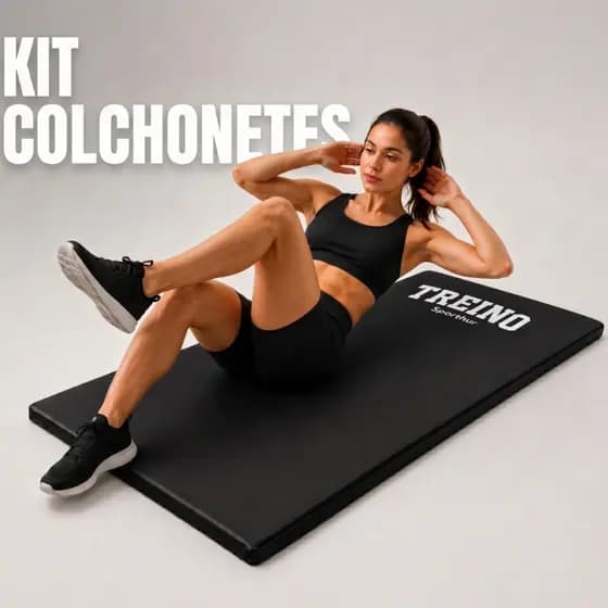 Kit Colchonete Dobrável Treino Fitness Academia Ginastica Pilates D28 Revestido