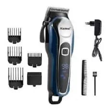 Máquina De Cortar Cabelo Tela Lcd Kemei S/Fio Bivolt