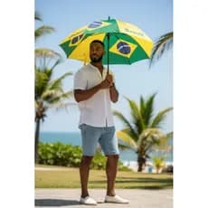 Kit com 12 unidades Guarda chuvas Modelo Bandeira Brasil Portaria decoração
