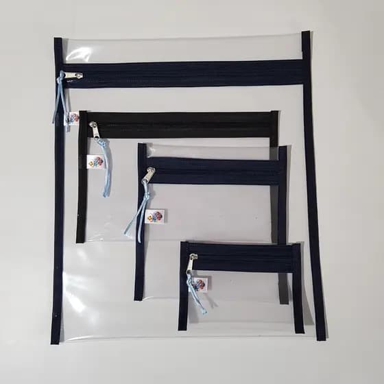 Kit Saquinhos, Envelopes de Plástico Transparente com ziper 4 Tamanhos.