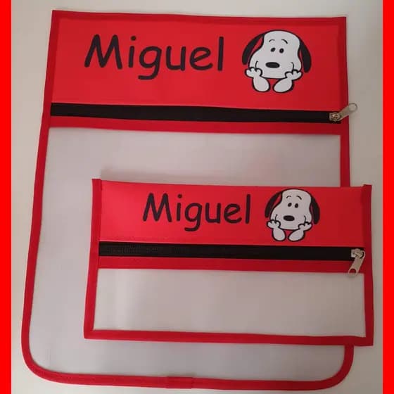 Kit organizador de mochila Personalizado / Kit necessaires escolares / Saco para roupas e porta escova de dente