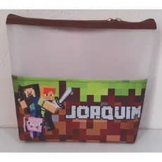 Necessaire Personalizada com visor transparente / necessaire hora do banho / Necessaire escolar