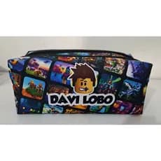 Estojo Escolar Duplo Roblox Personalizado com Nome