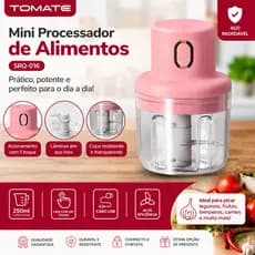 Processador de Alimentos 250ml com Lâminas de Aço Inoxidável para Cortes Precisos