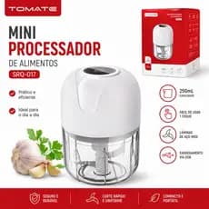 Mini Processador Elétrico USB Recarregável com 250ml de Capacidade