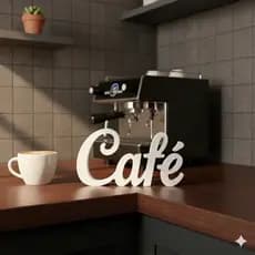 Letreiro Decorativo Café 3D – Enfeite Cozinha Cantinho do Café Mesa Bancada Cafeteria Coffe