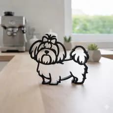 Decoração cachorro shitzu Enfeite, decorativo, casa Escultura boneco