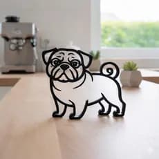 Decoração cachorro PUG Enfeite, decorativo, casa Escultura boneco Quadro