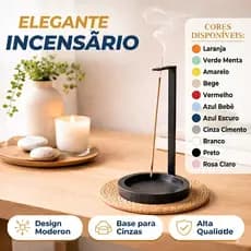 Porta Incenso Incensário Invertido Preto Suporte Para Incenso Vareta Moderno Meditação