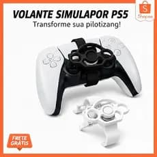 Mini Volante para Controle Compatível com PS5 DualSense Manete Jogo de corrida ps 5 Com Rolamento de metal