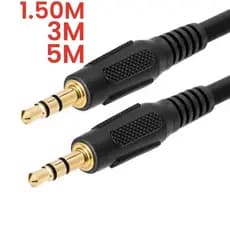 Cabo Audio Auxiliar P2 X P2 Estereo Dourado 1.50M 3M 5M