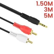 Cabo Adio Auxiliar P2 Estereo X 2 Rca 1,50M 3M 5M