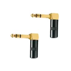 Kit 2 plug Conector P10 Estereo 90 graus Blindado Profissional