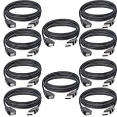 Kit 10 Cabo Extensor Extensão Usb Macho X Femea 1.50 Metros