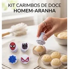 Kit 4 Carimbos de Doces e bolos Homem aranha Tema Aranha Aranhaverso