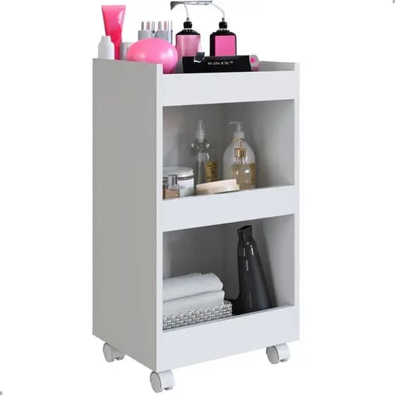 Carrinho Mesinha Auxiliar Estetica Premium Branco Oferta Organizador