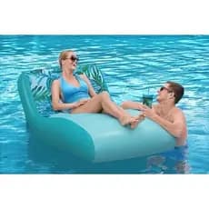 Boia Poltrona colchão Inflável Grande Piscina Praia - Espreguiçadeira com Porta Copos 1,76 cm
