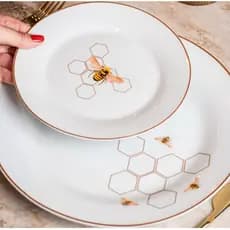 Aparelho de Jantar em Porcelana Mesa Posta Prato para sobremesa 19cm