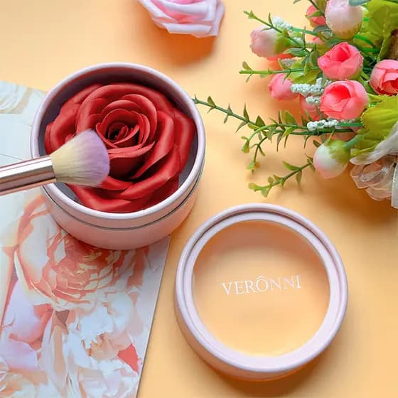 Blush 3D de Rosa Pétala De Rosa Flor Pigmento MaquiagemMaquiagem Facial De Longa Duração Iluminar