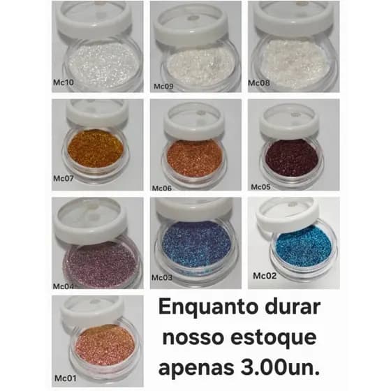 Pigmentos 1gr/unha/makes/GLITER /PIGMENTOS/FRAÇÃO/CARNAVAL/1gr
