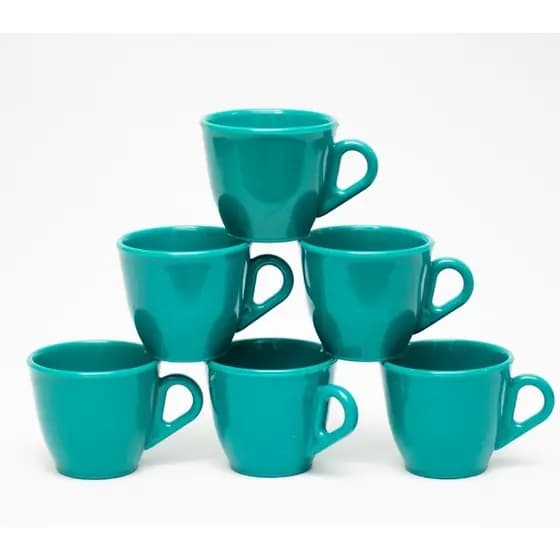 Jogo com 6 Xícaras de Café 60ml Cafézinho Plástico/Acrílico Cores Candy