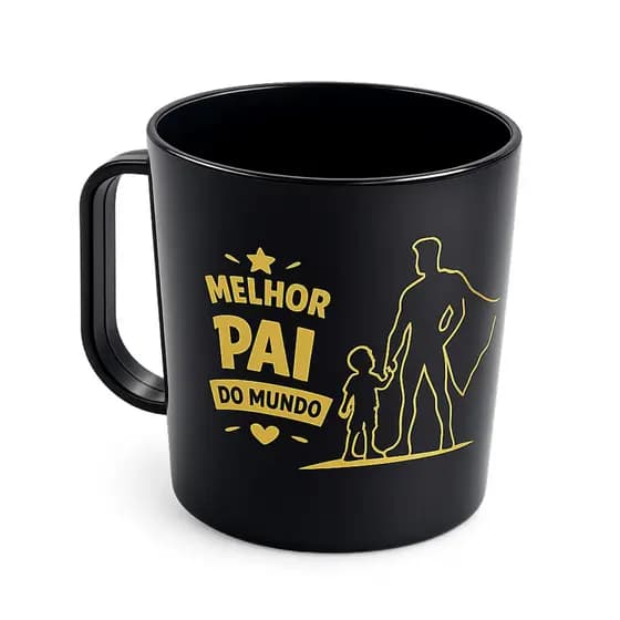 Kit 10 Canecas Plásticas Personalizadas 400ml Melhor Pai do Mundo Presente para Pais