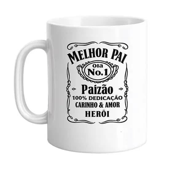 Kit 10 Canecas Personalizadas Melhor Pai 400ml Plástico Branca Presente Dia dos Pais