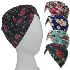 Turbante Feminino Tipo Touca Fechado Tecido Fresco