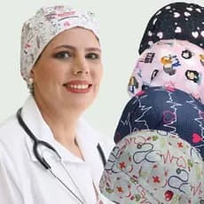TOUCA CIRÚRGICA FEMININA ENFERMAGEM GORRO COM ELÁSTICO MÉDICO NUTRIÇÃO HOSPITALAR AUXILIAR ODONTOLOGIA VETERINÁRIA